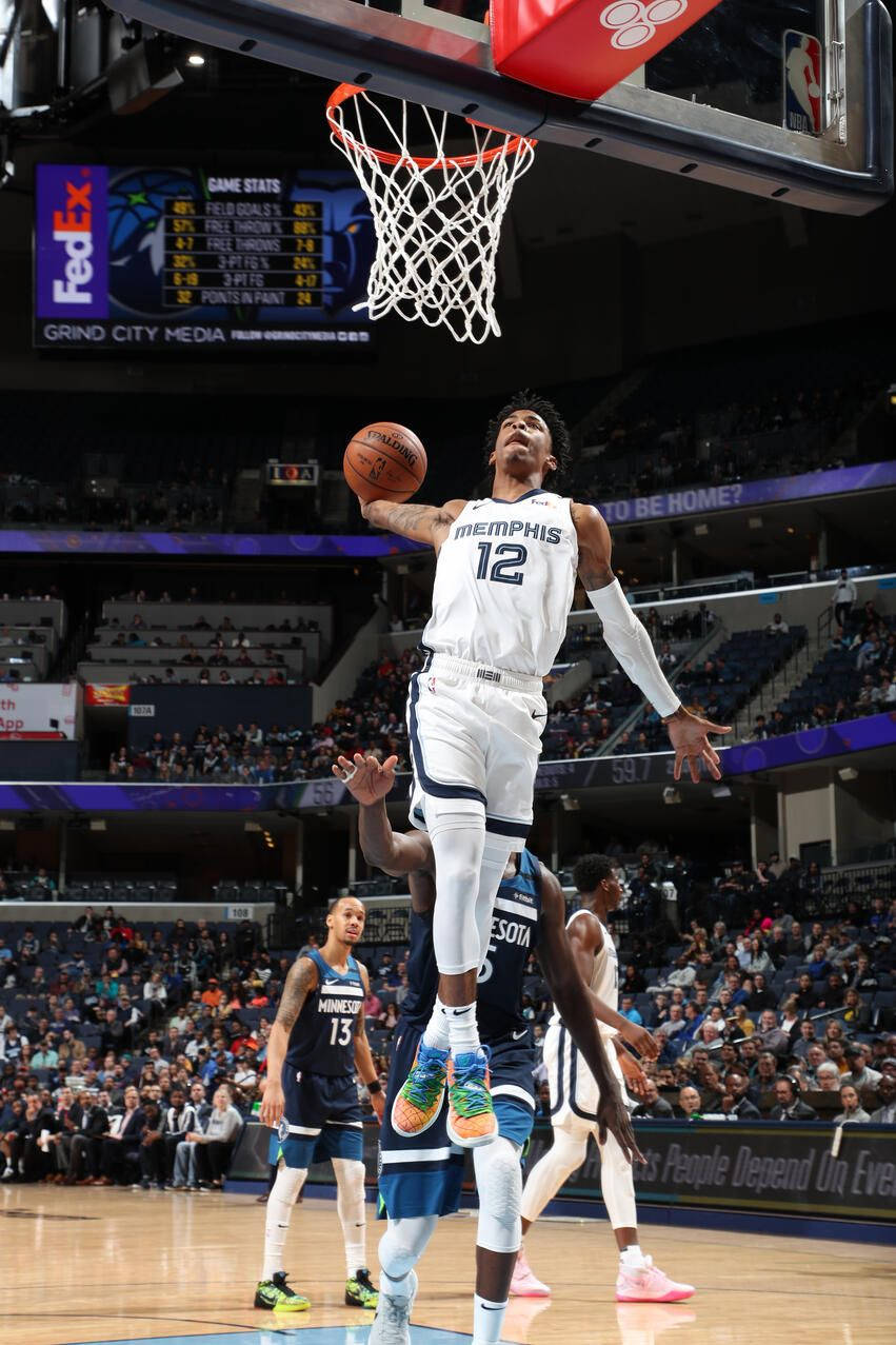 Ja Morant Dunk Wallpaper Helt Gratis