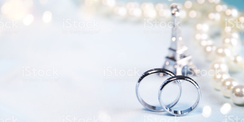Wedding Background With Rings Pearls Stock Photo Image