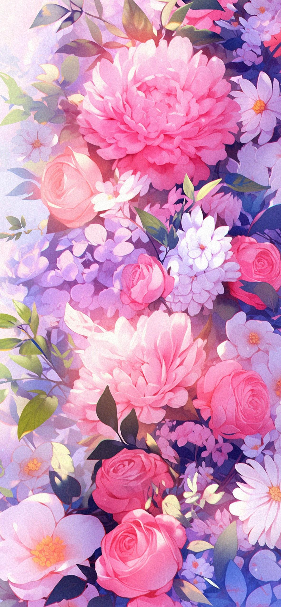 Big Pink Flowers Aesthetic Wallpaper Spring