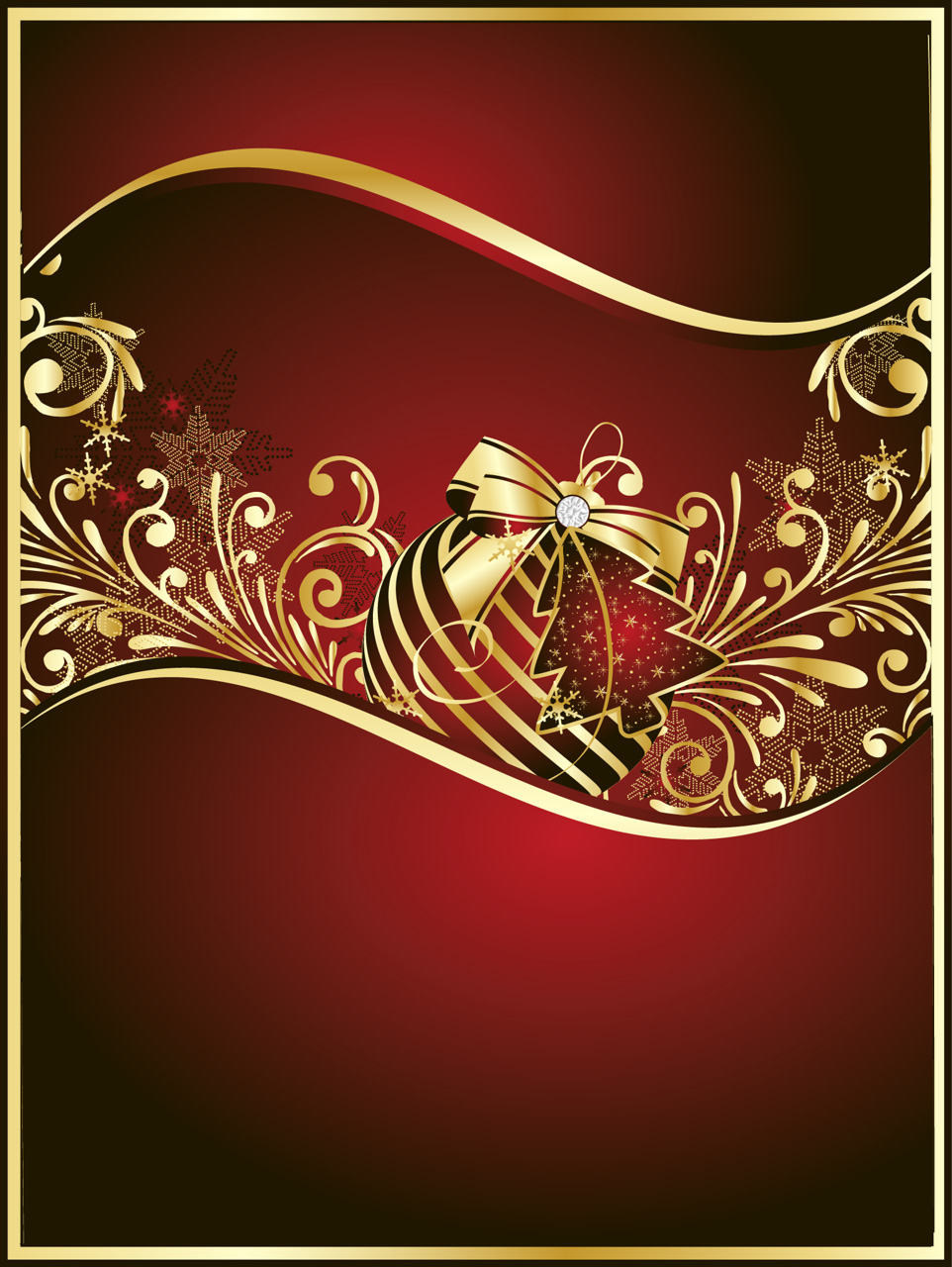 Go Back Image For Red And Gold Christmas Background