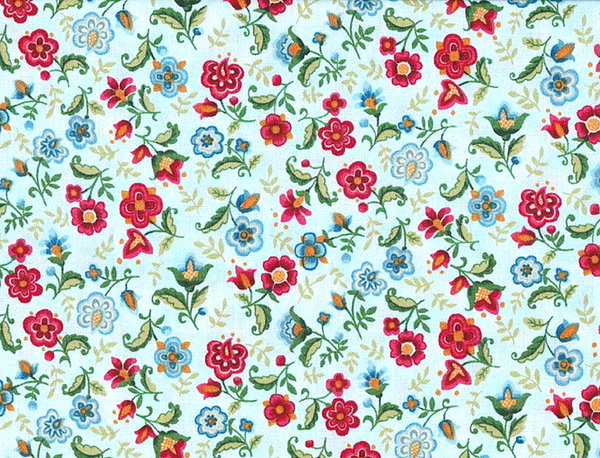 Vibrant Blue Multi Large And Small Floral Print By Five5cats On