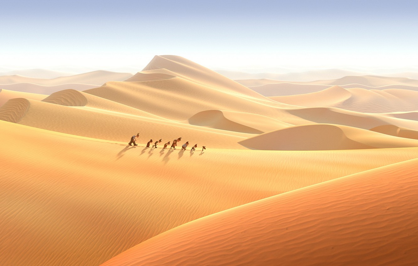 Wallpaper Sand Desert Cartoon Dwarves Hike Adventure The 7th