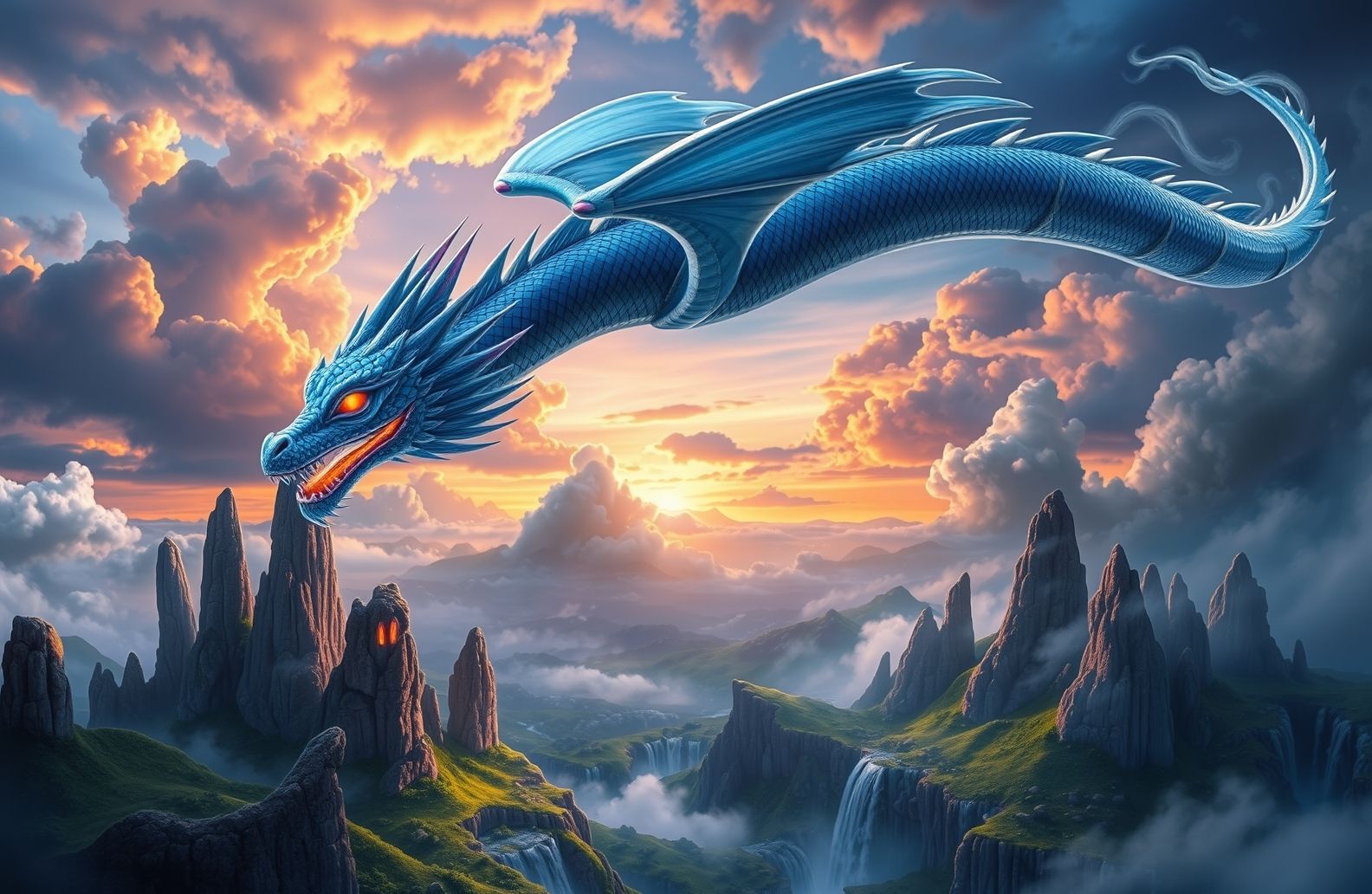 Blue Dragon Wallpaper Hd