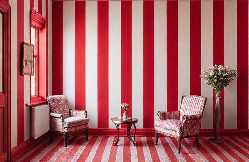 Red And White Striped Wallpaper