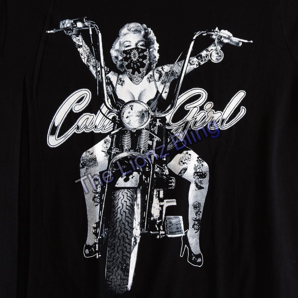 Urban Biker Chopper Fashion Marilyn Monroe Gangster Cali Girl T Shirt