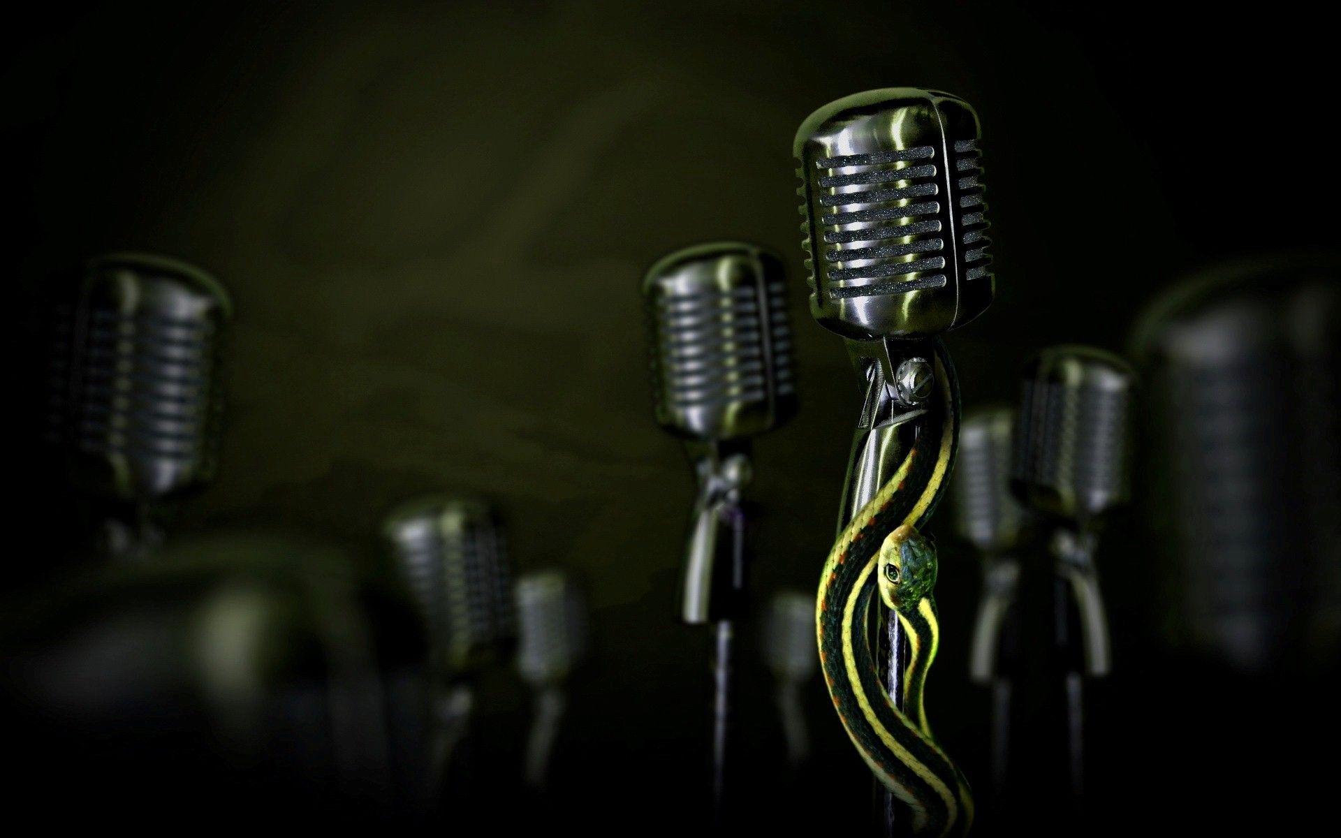 3d Microphone Wallpaper Top Background