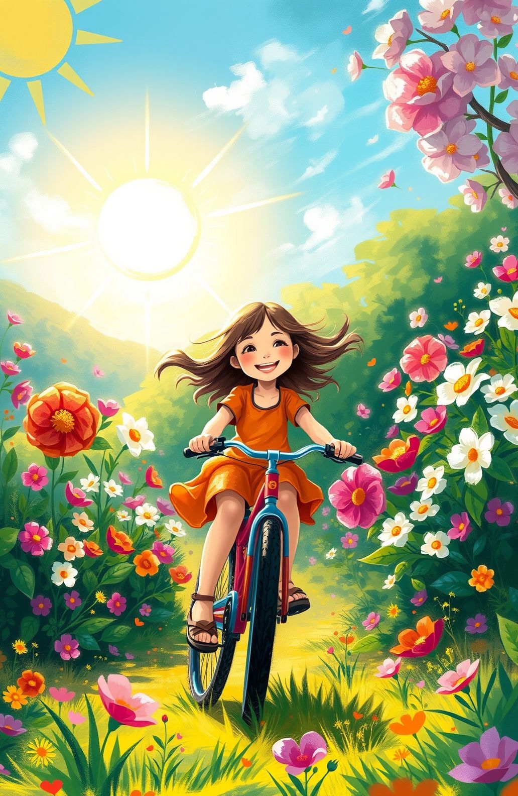 Girl And Bike Wallpaper