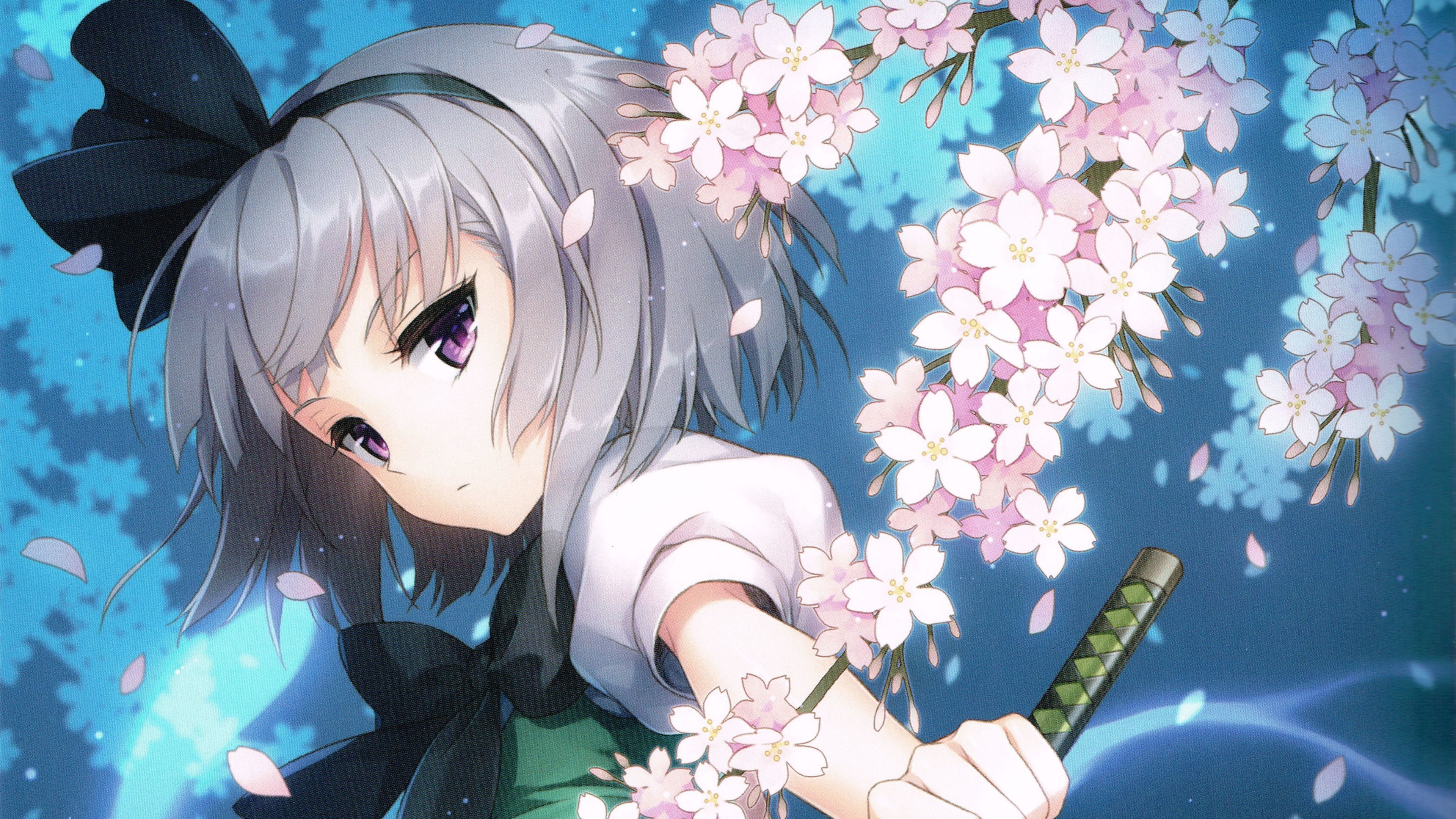 Youmu Konpaku Touhou Anime Girl Wallpaper iPhone Commercial Ultra