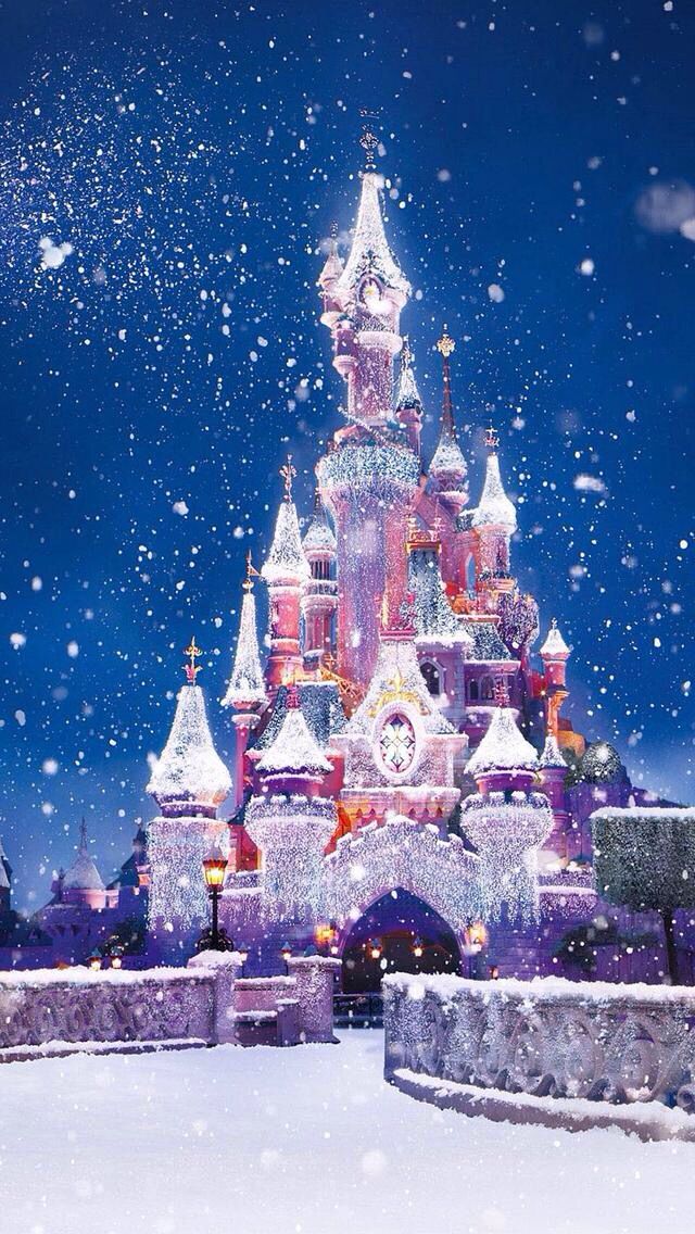 Christmas Castle In Disney Wallpaper iPhone