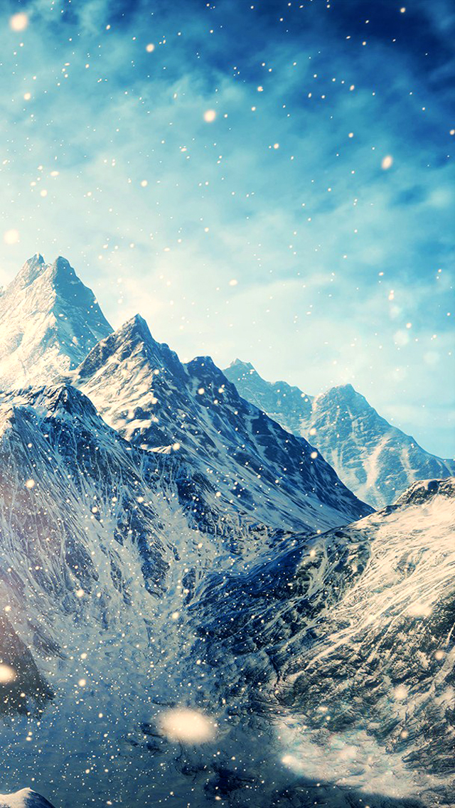 Snow Mountains Landscapes The Elder Scrolls V Skyrim iPhone Wallpaper