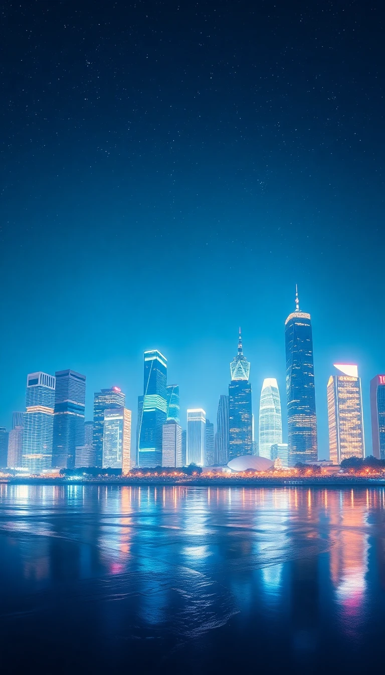 Blue Night City Wallpaper
