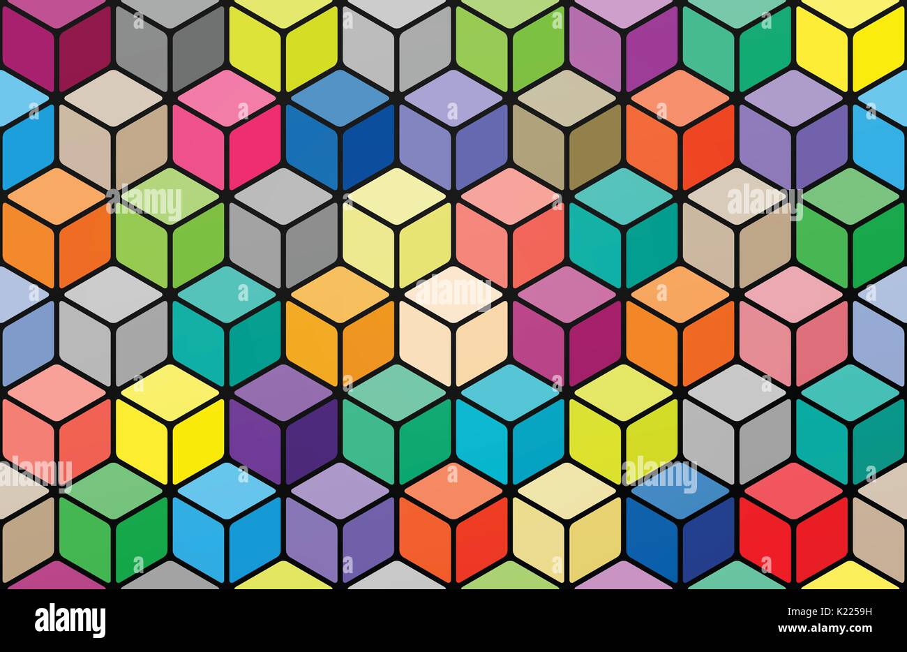 Seamless Pattern With Colorful Cubes Vivid 3d Effect Background