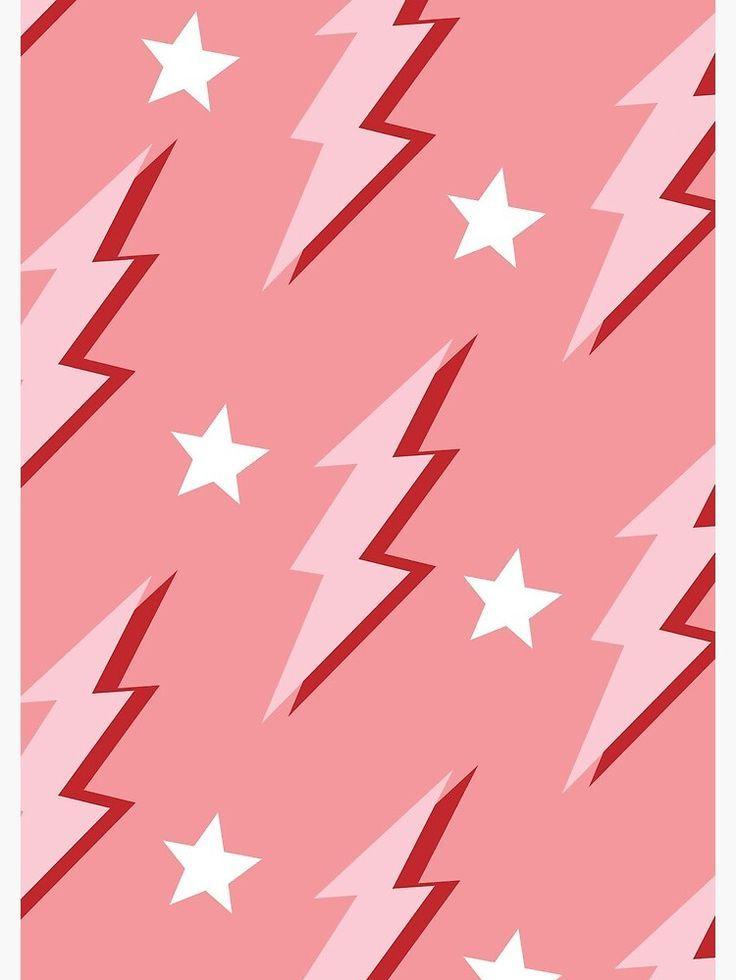 peach pink lightning bolt pattern by rachel hunt Preppy