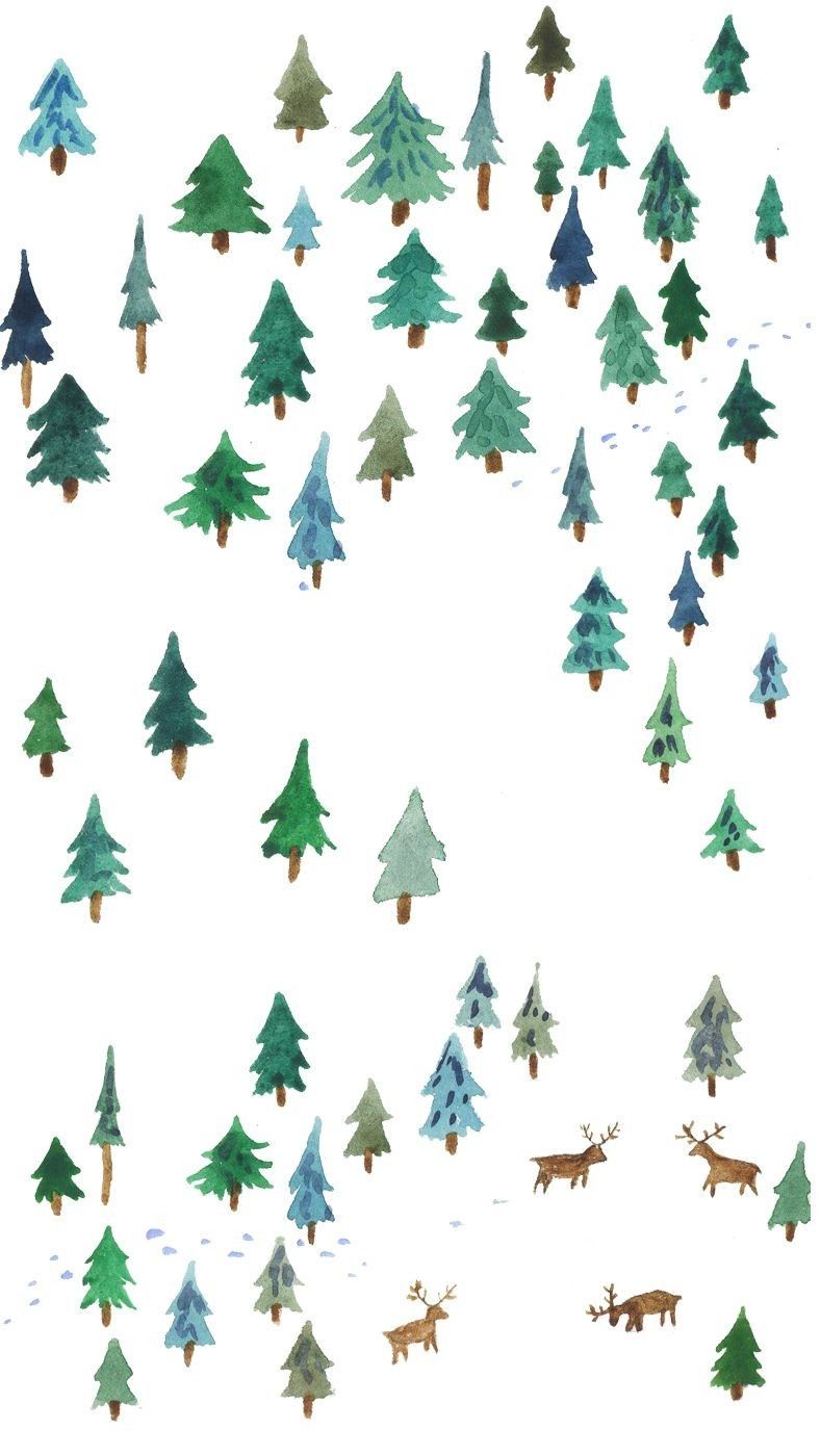 Jouluinen Mets Christmas Forest Illustration In