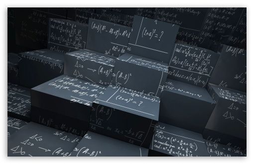 Math Equations Digital Wallpaper Black