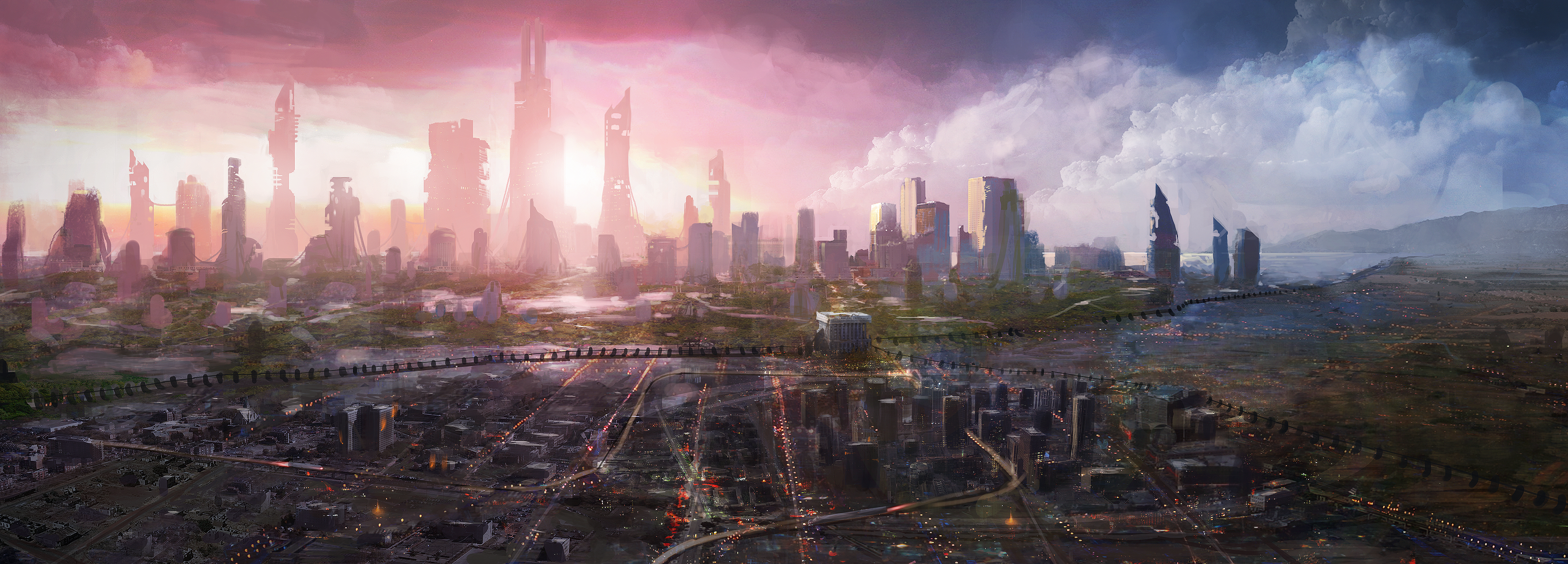 Future City HD Wallpaper Background