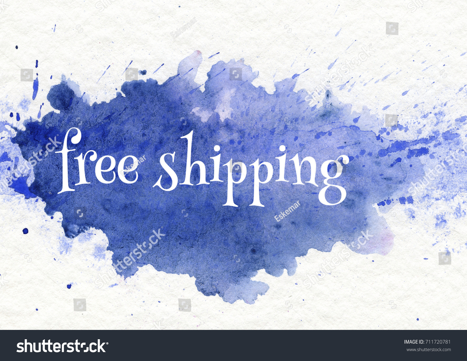 Words Shipping On Watercolor Background Stock Illustration