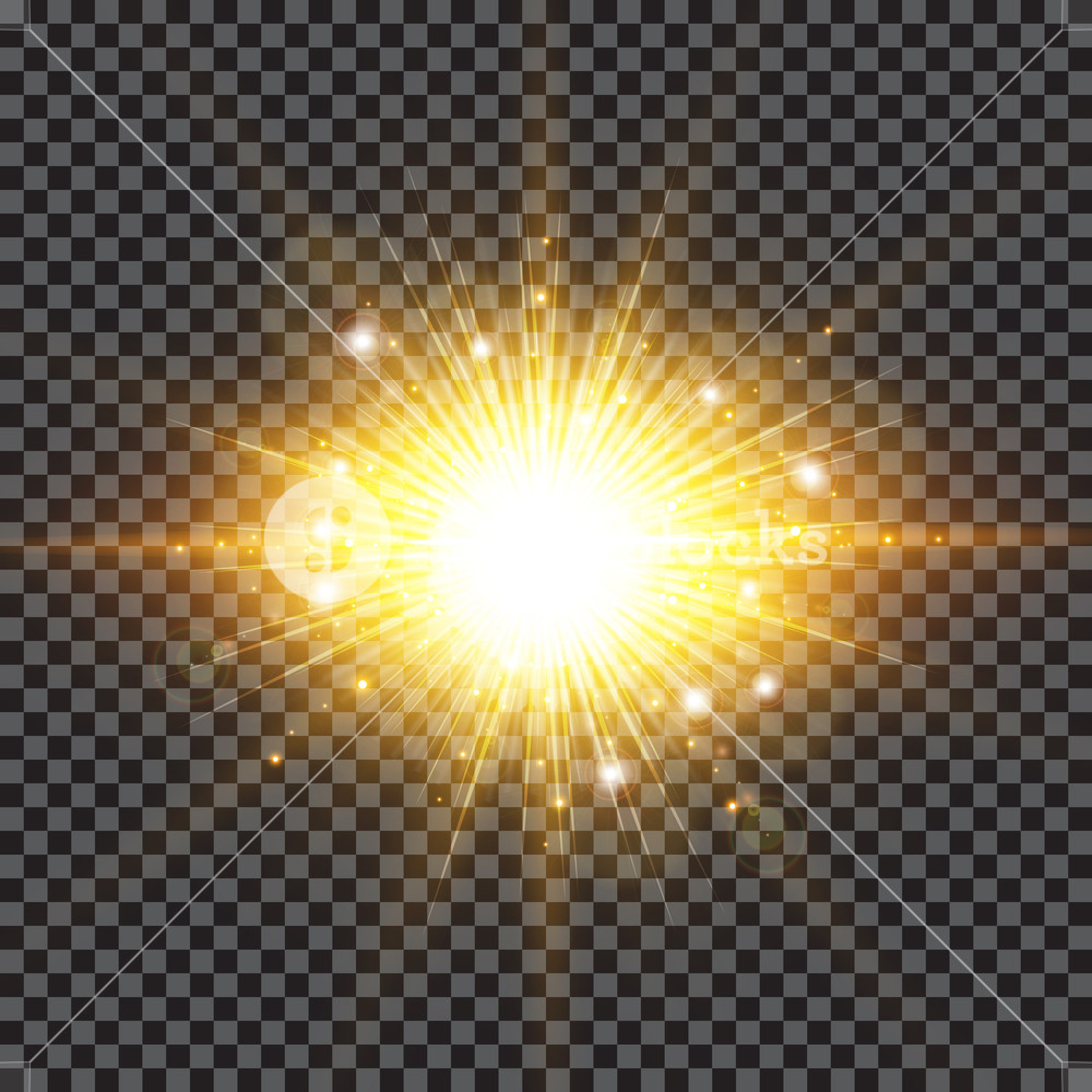 Lighting Effect Sparkling Sun Rays Burst With Splinter Flare On