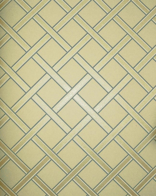 Gilt Trellis Wallpaper Cream With Gold And Duck Egg