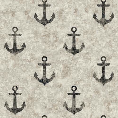 York Wallcoverings Nautical Living Anchor Away Wallpaper In Cream