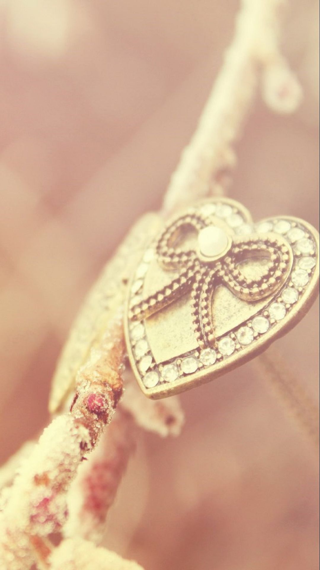 Gold Heart Accessory Wallpaper iPhone