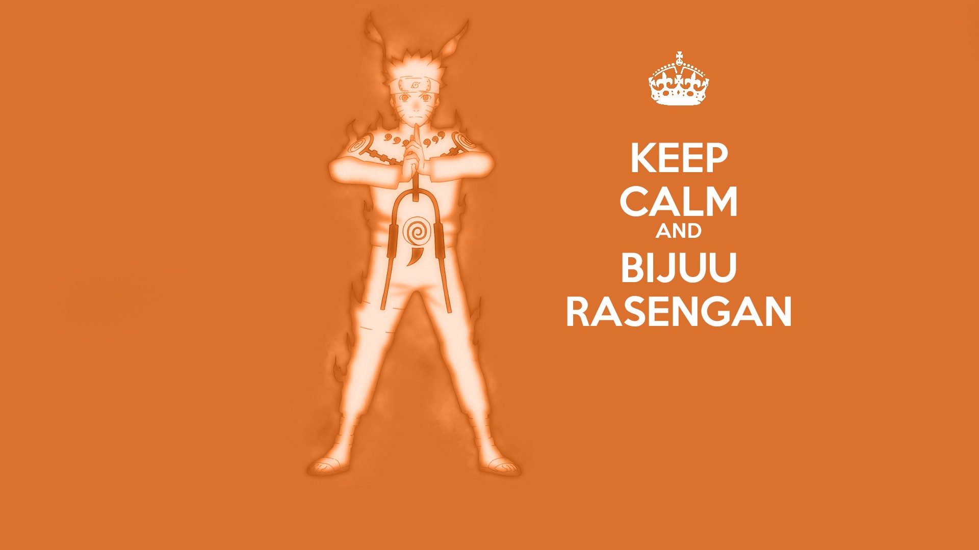 Naruto Rasengan Keep Calm And Orange Background Bijuu Mode Wallpaper