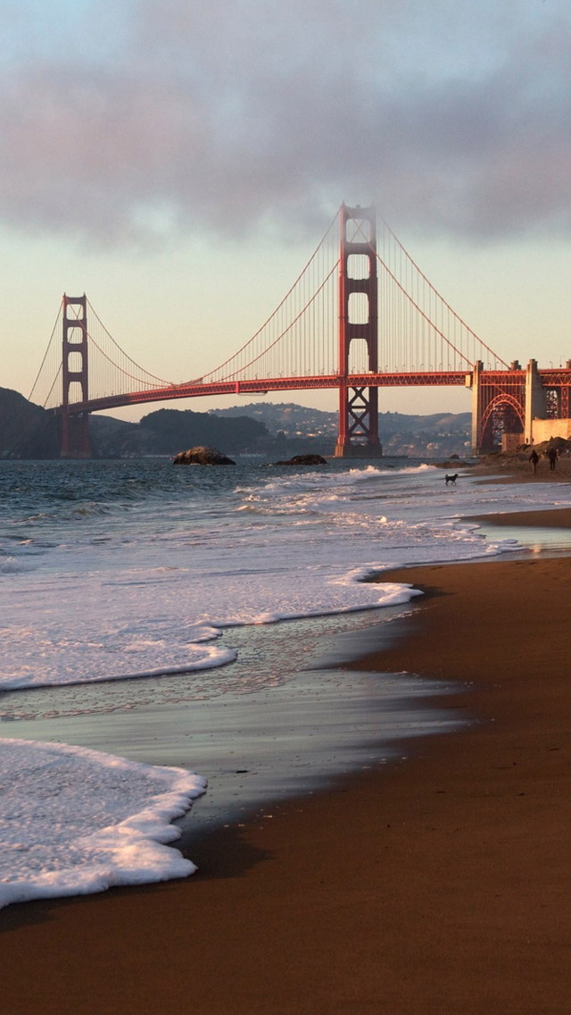 San Francisco Bridge Beach iPhone 5s Wallpaper