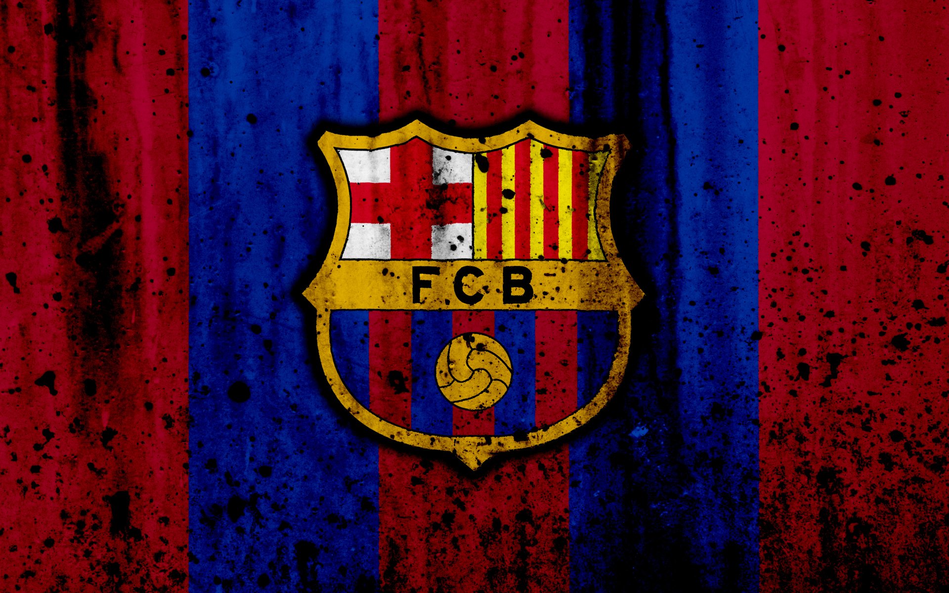 Grunge Flag of FC Barcelona 4K Wallpaper