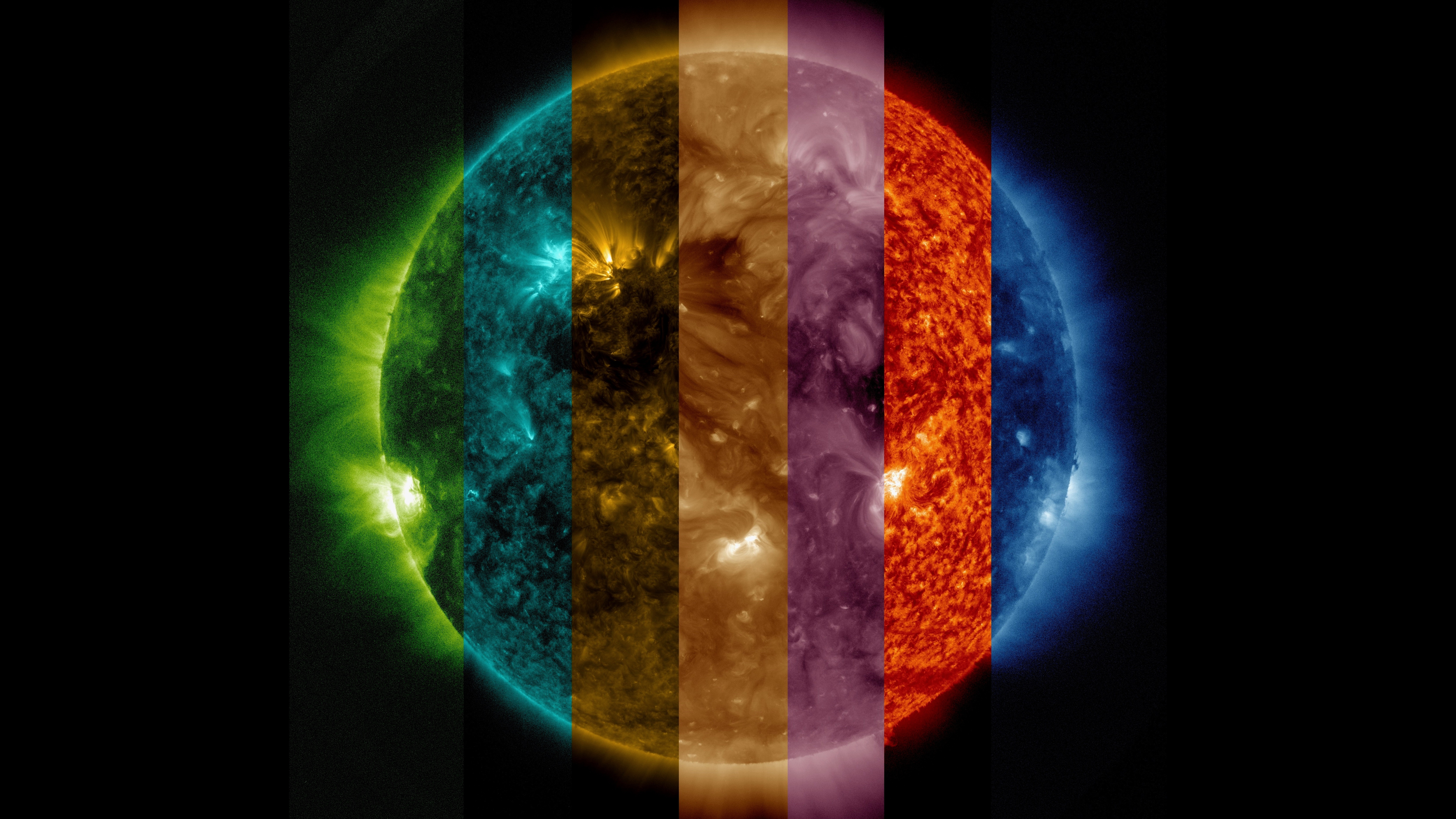 Sun In Different Wavelengths Collage Wallpaper Id