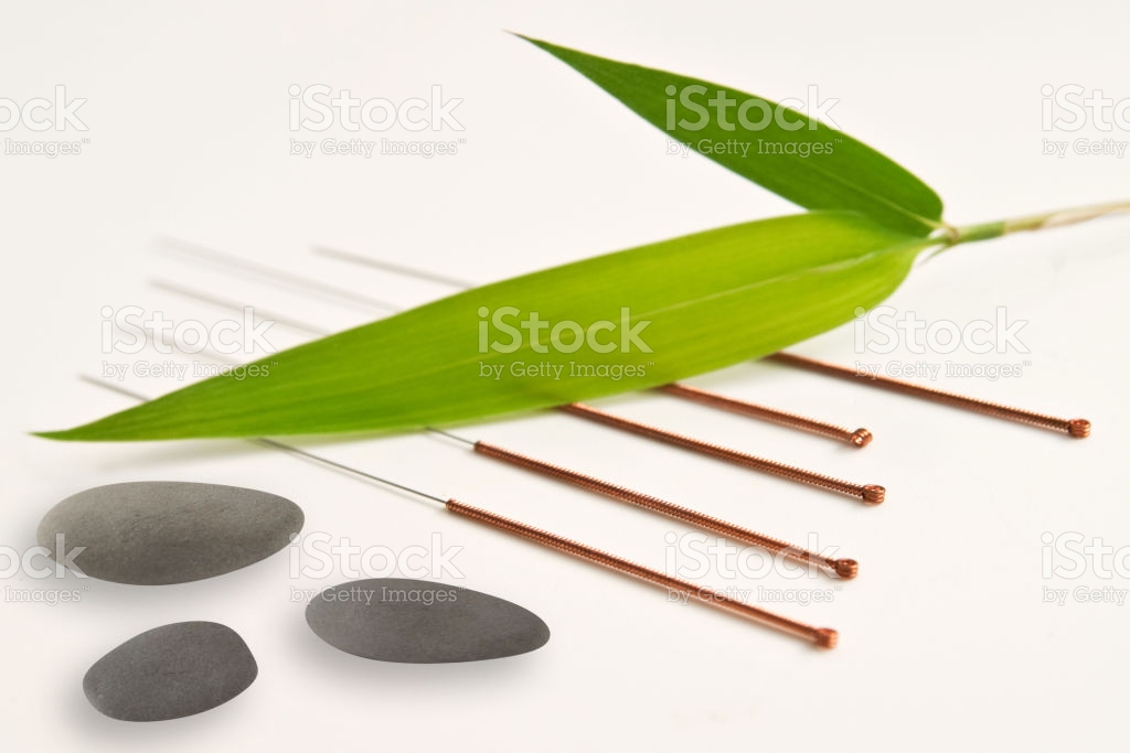 Free download Acupuncture Needles With Bamboo Leaf And Stones