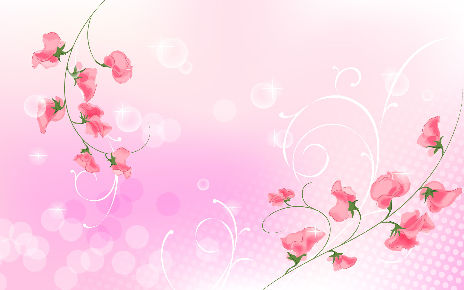  Background a Great Fit for Each Other Cartoon Flowers Wallpaper