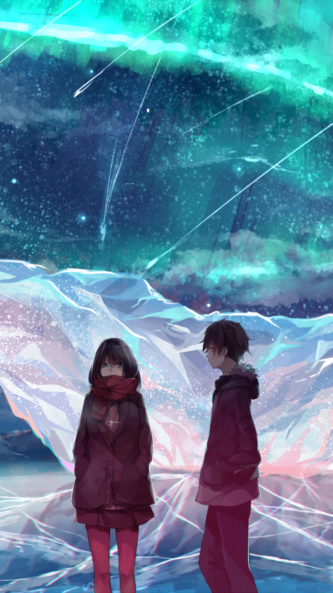 Anime Couple Ice Field Scarf