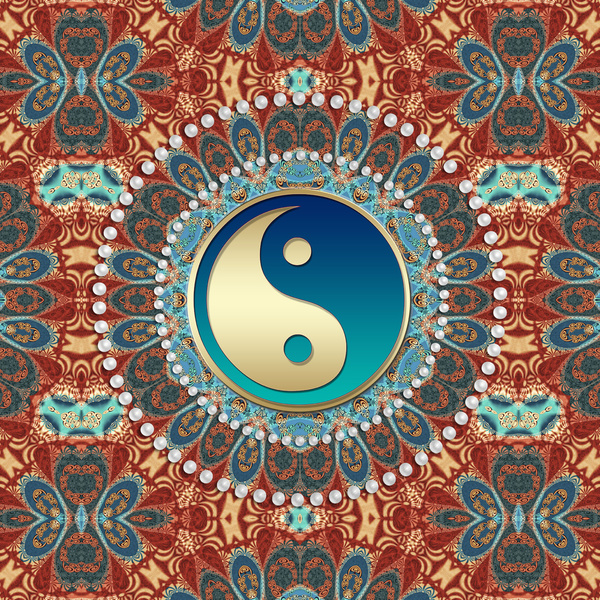 Bohemian iPhone Wallpaper Batik Yin Yang Art