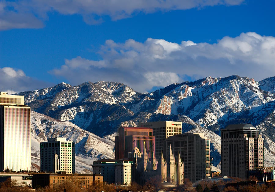 Salt Lake City Photograph   Salt Lake City Utah Skyline by Utah Images