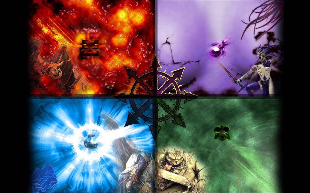 Warhammer 40k Chaos Gods Symbols Chaosgods Wallpaper Widescreen