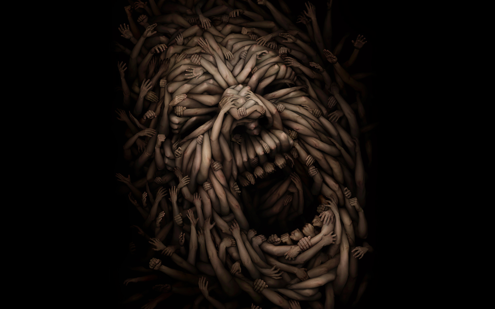 Art Dark Horror Scary Creepy Spooky Mood Emotion Pain Scream Wallpaper