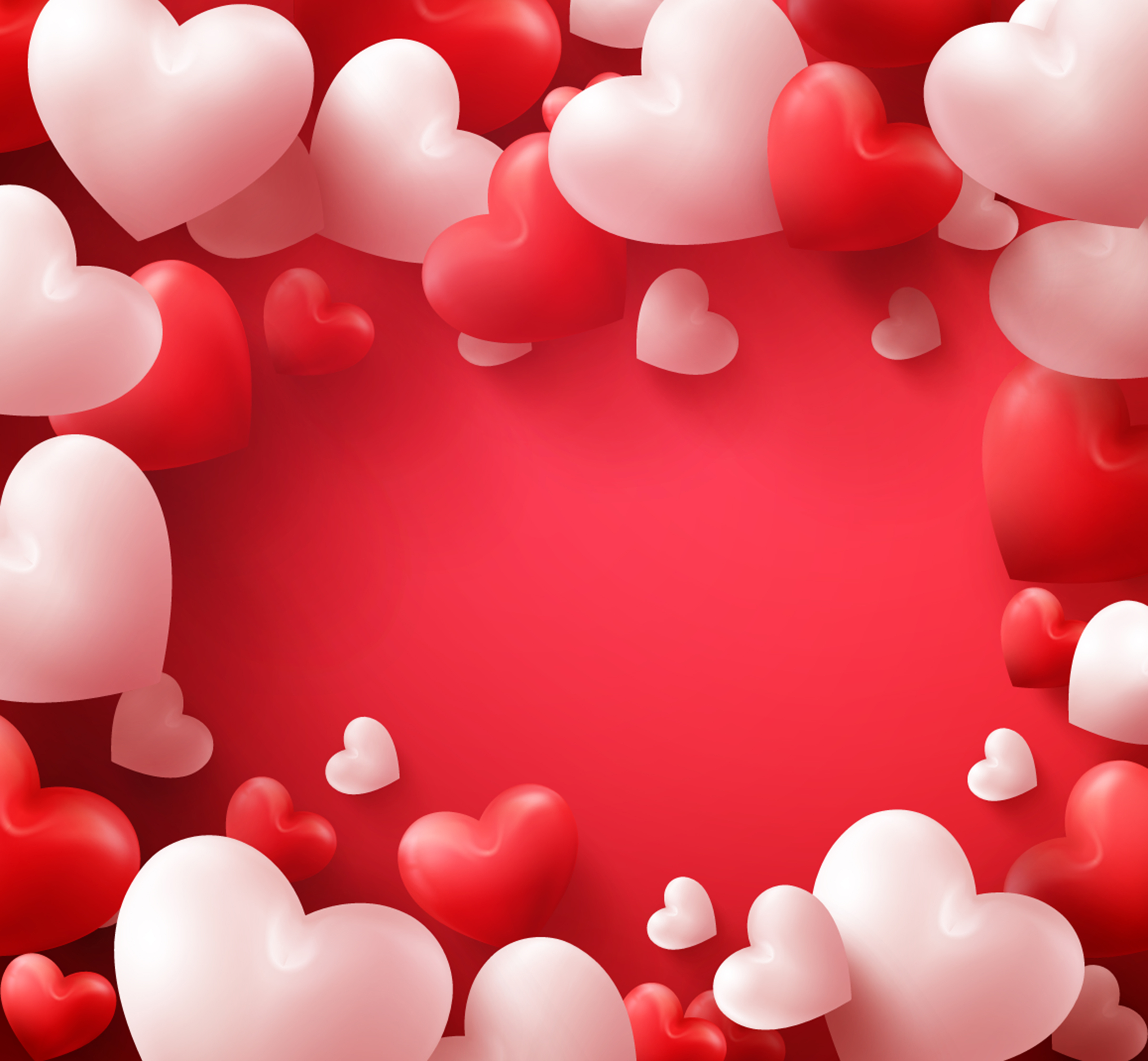 Desktop Wallpaper Valentine S Day Heart Many Red