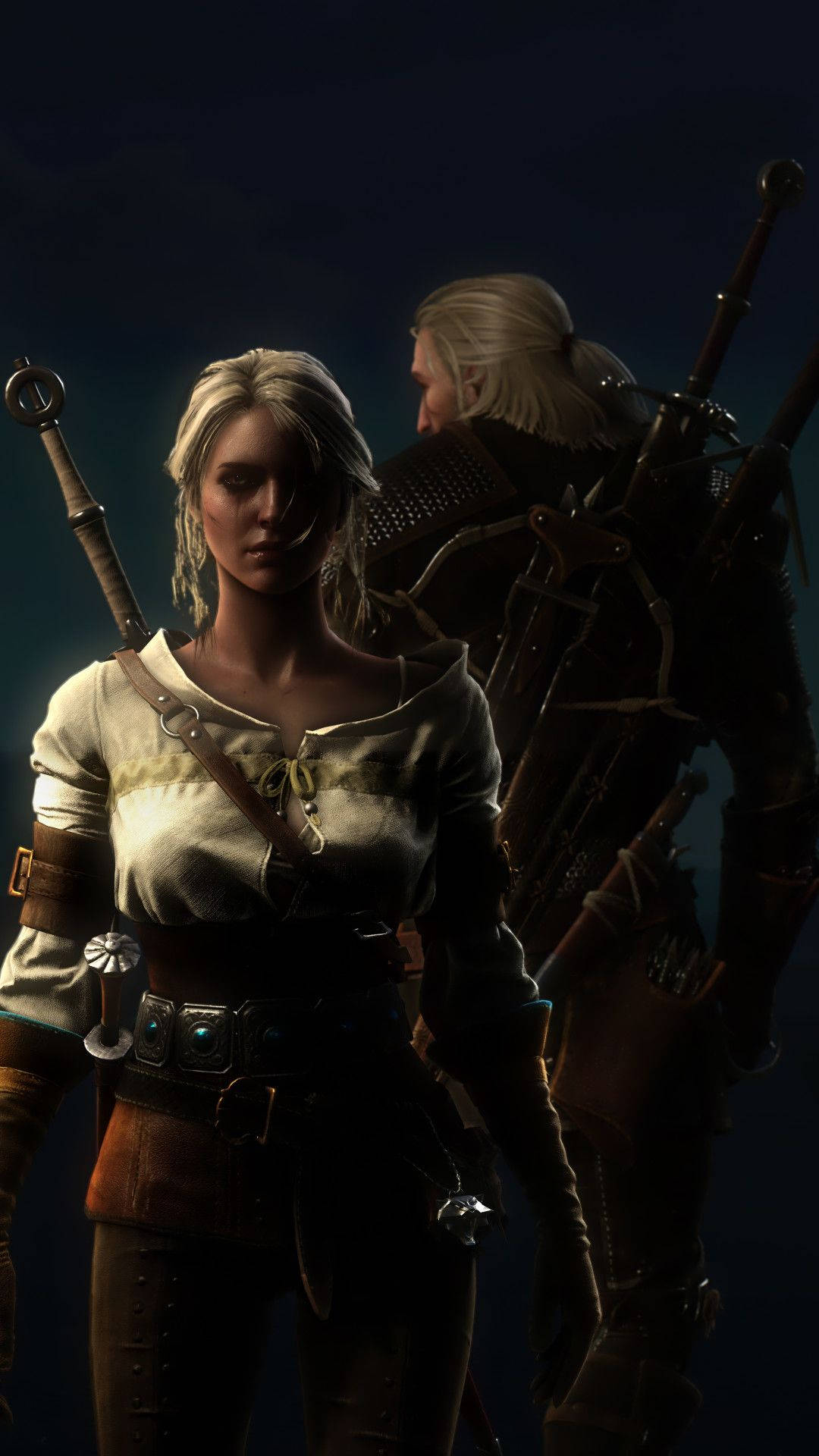 Ciri And Geralt Back Wallpaper