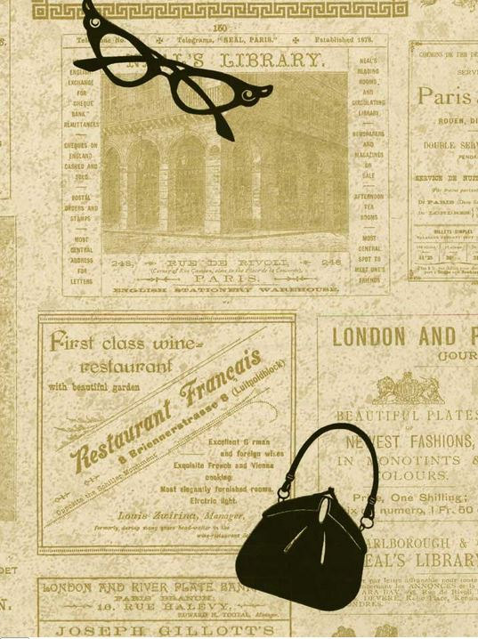 Wallpaper French Newsprint Ads Couture By Wallpaperyourworld