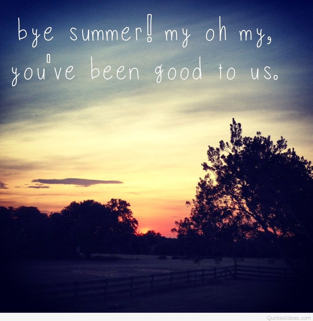 Bye Summer Quote With Wallpaper Sunset