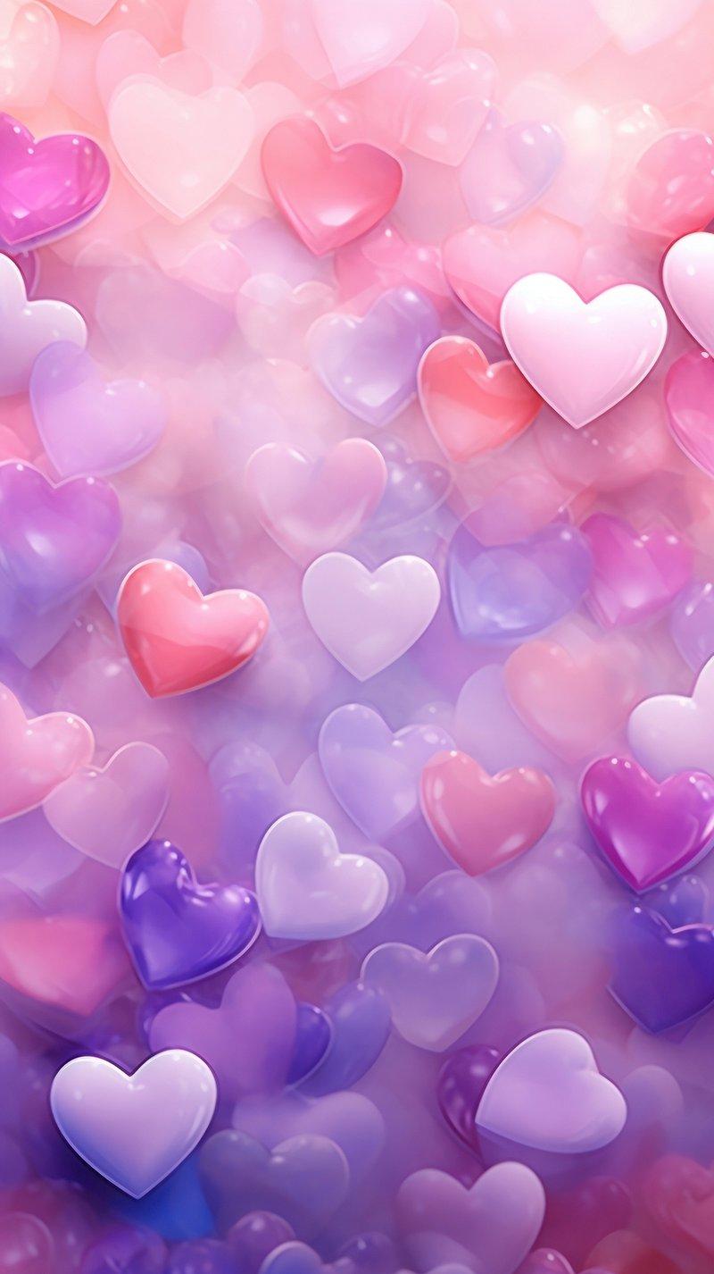 Cute Wallpaper Background Purple Heart Photo Illustration
