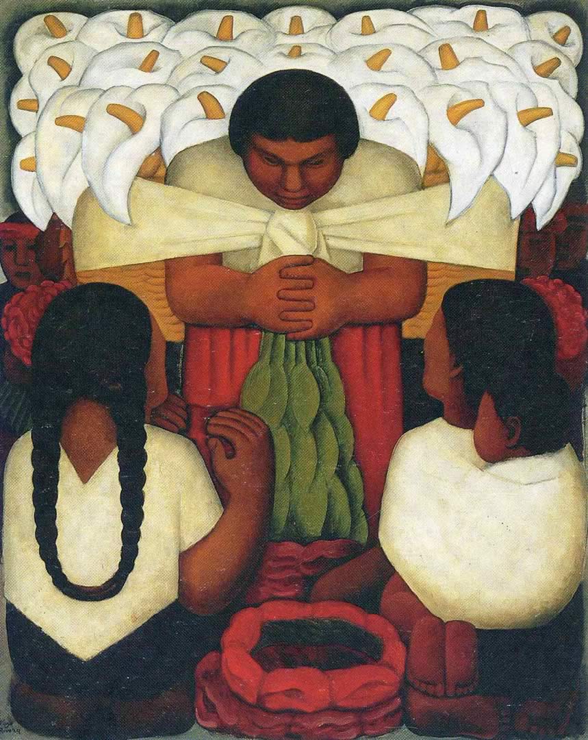 Flower Festival Diego Rivera Paintings Wallpaper Image