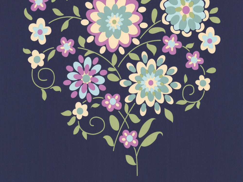 Delivery On Amy Butler Momento Midnight Blue Wallpaper