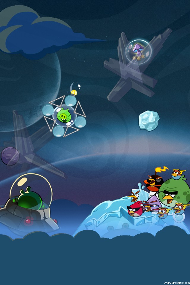 Angry Birds Space Cold Cuts iPhone Wallpaper by sal9
