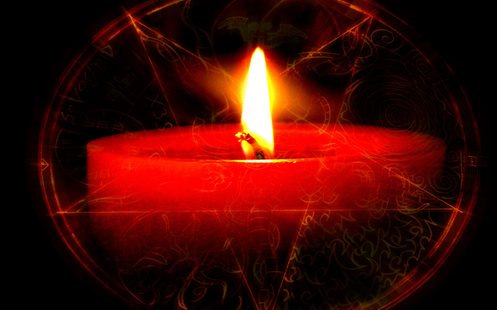 Dark Candles Occult Satan Penta Fire Wallpaper
