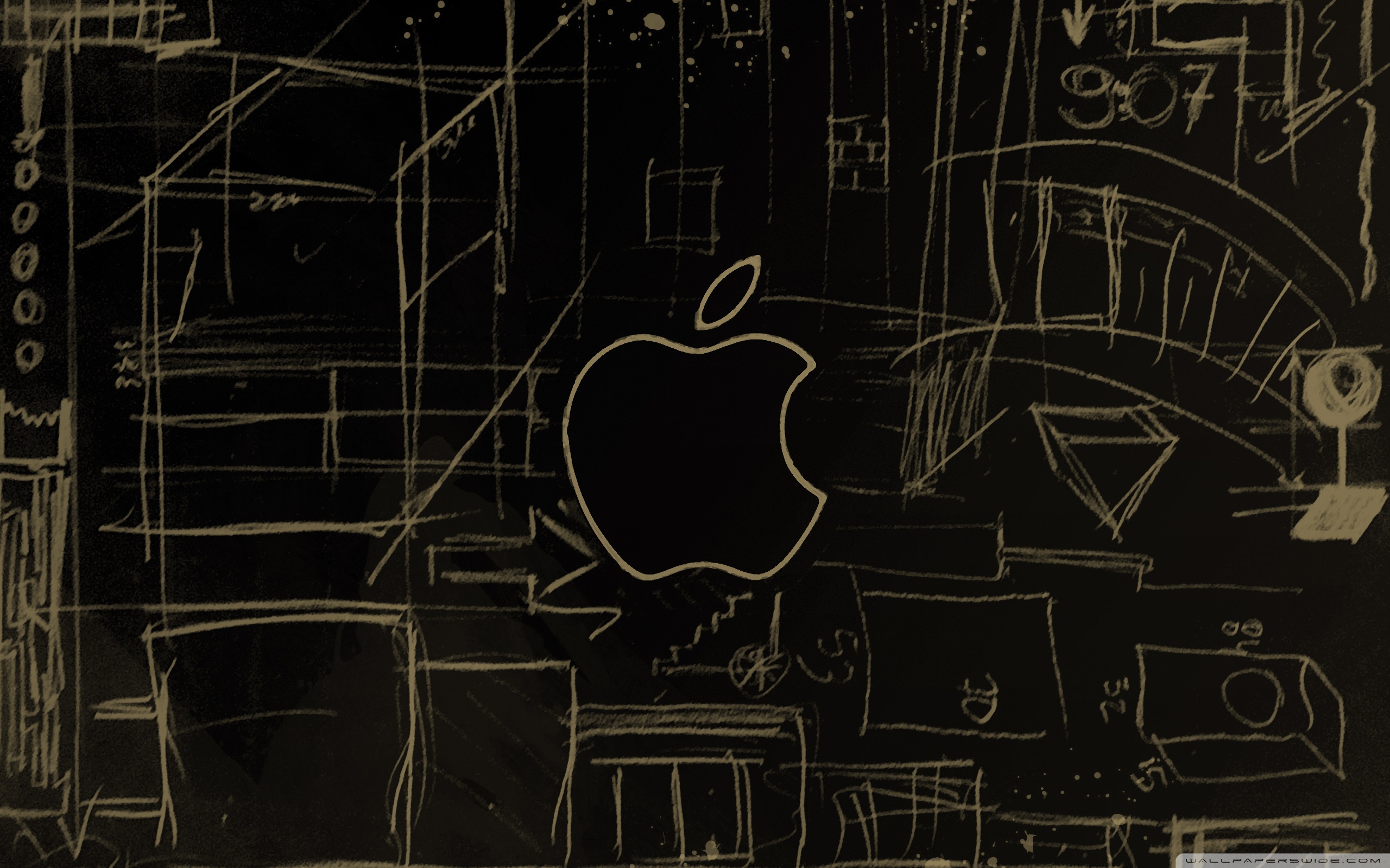 Apple Logo Sketch Ultra HD Desktop Background Wallpaper For 4k UHD