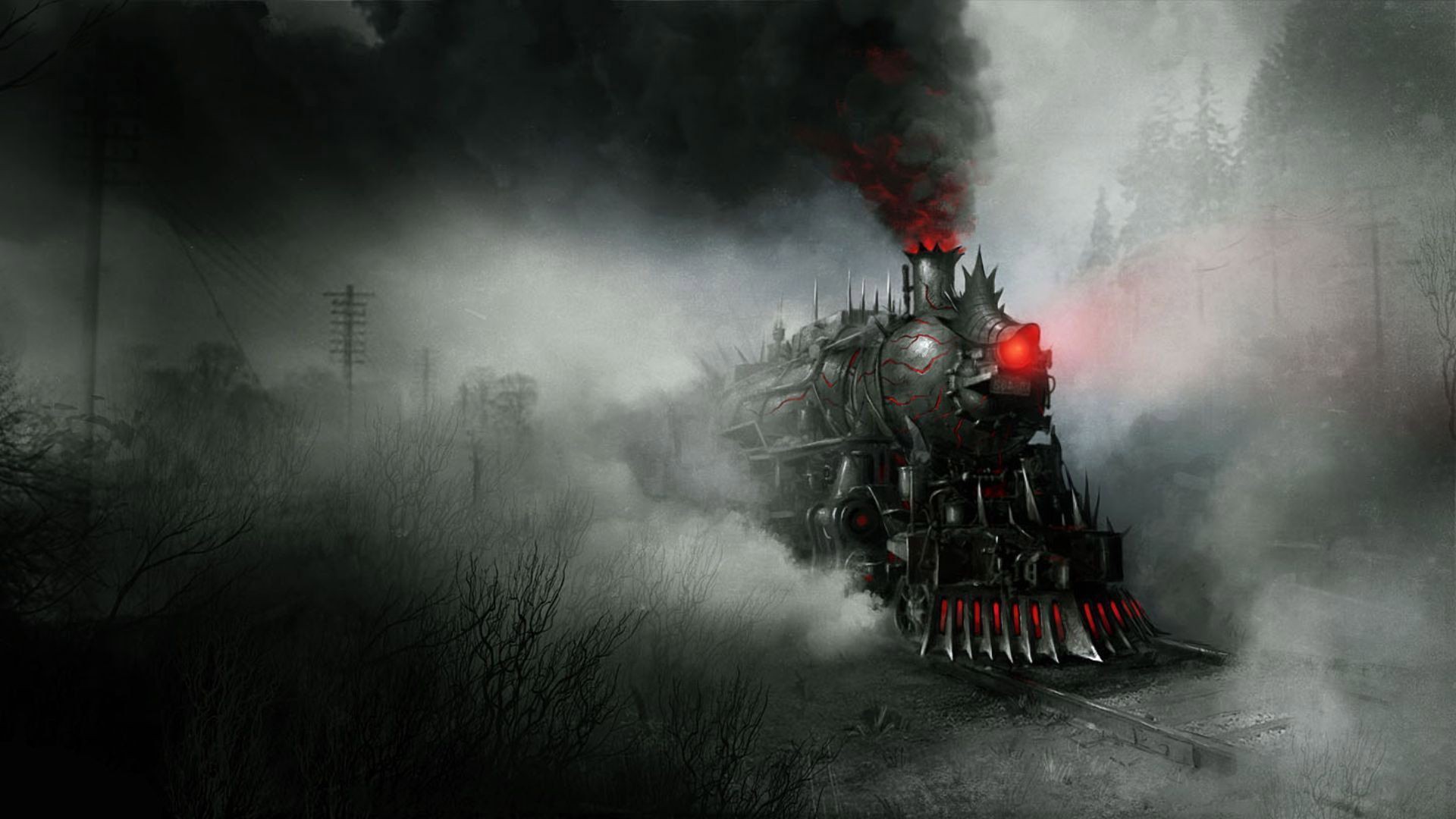 Artwork Fantasy Art Concept Smoke Demon Train
