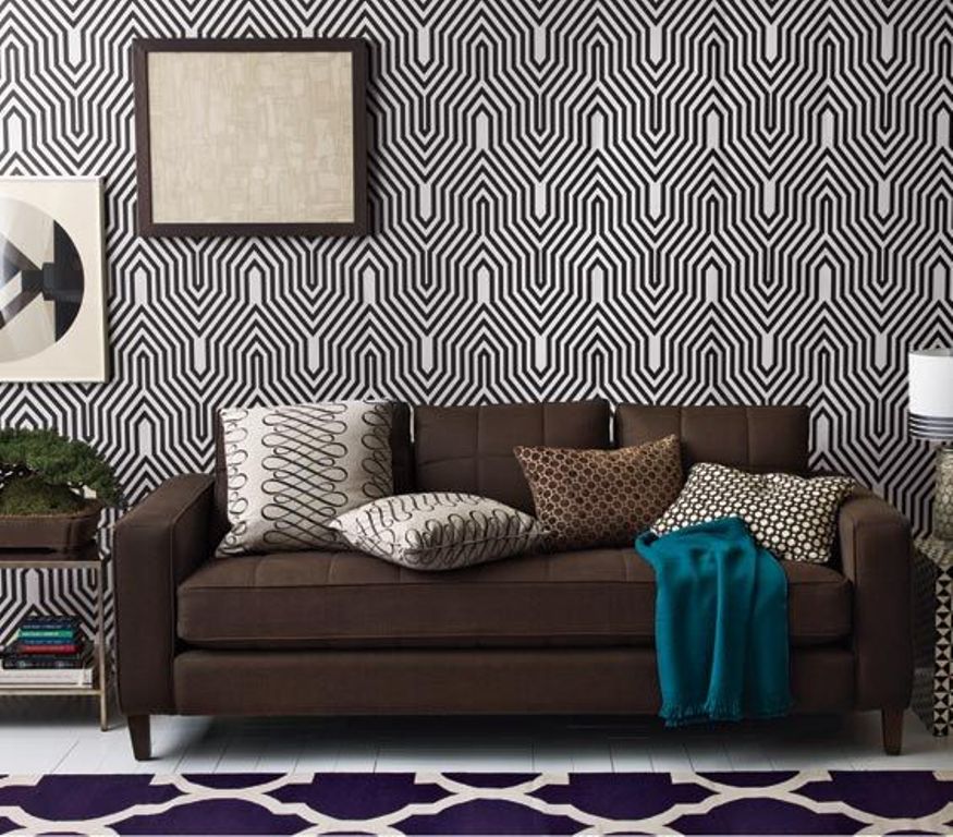 Modern Black and White Geometric Wallpaper