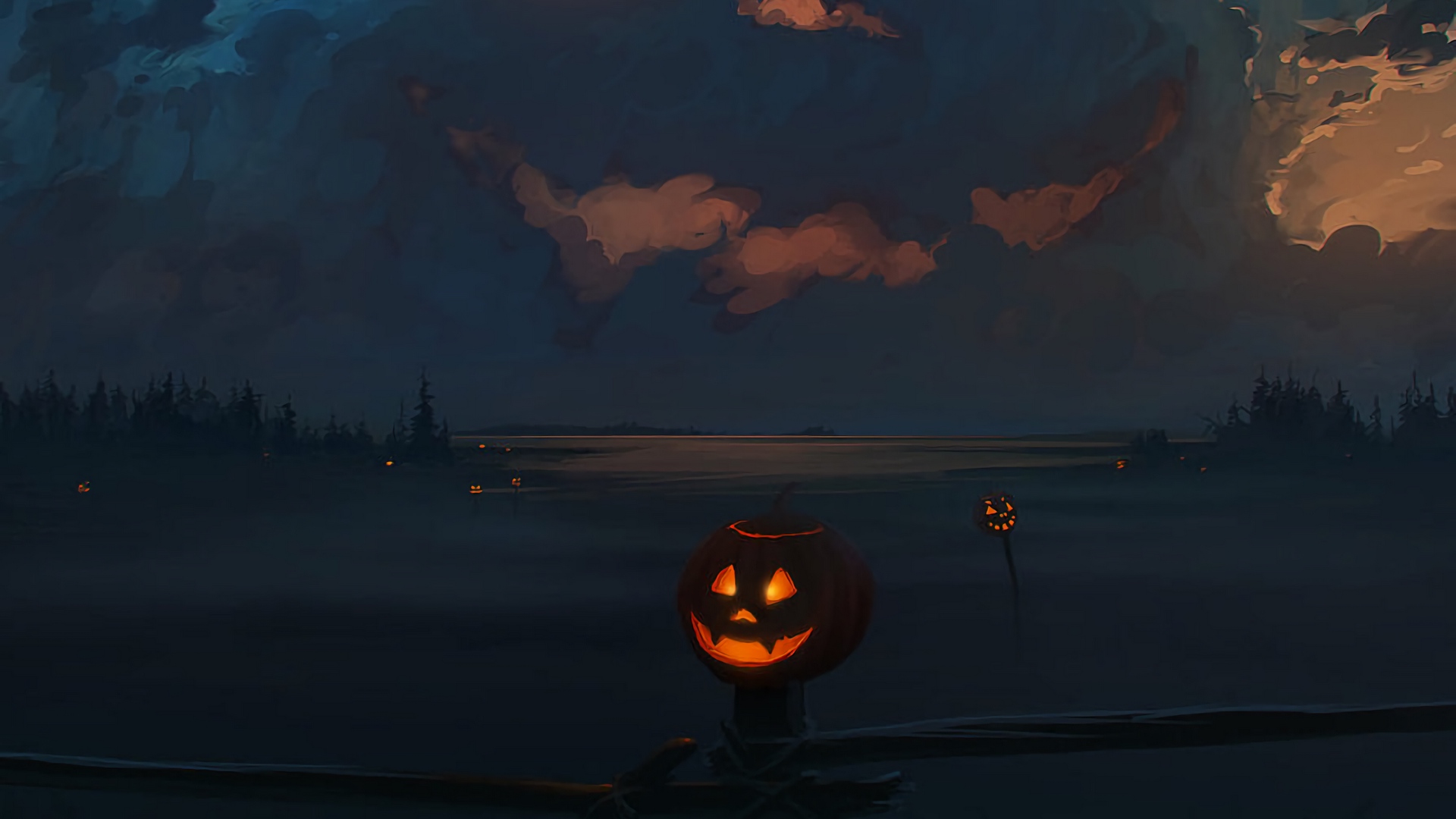 Wallpaper Jack O Lantern Pumpkin Halloween
