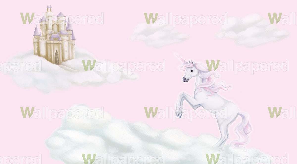 Children S Pink Unicorn Wallpaper Feature Wall
